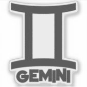 Gemini Bold Sterrenbeeld Horoscoop Aangepaste Teks Sticker (Voorkant)