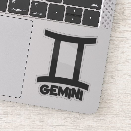 Gemini Bold Sterrenbeeld Horoscoop Aangepaste Teks Sticker (Detail)