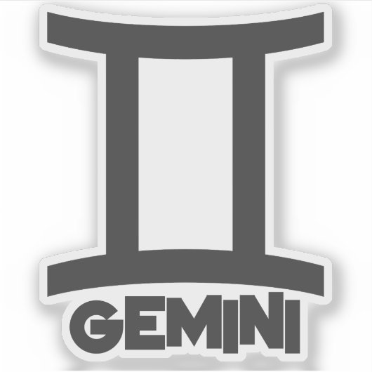 Gemini Bold Zodiac Teken Horoscoop Aangepaste Teks Sticker (Voorkant)