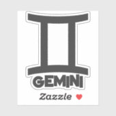 Gemini Bold Zodiac Teken Horoscoop Aangepaste Teks Sticker (Vel)