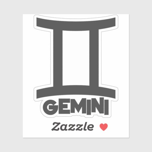 Gemini Bold Zodiac Teken Horoscoop Aangepaste Teks Sticker (Vel)