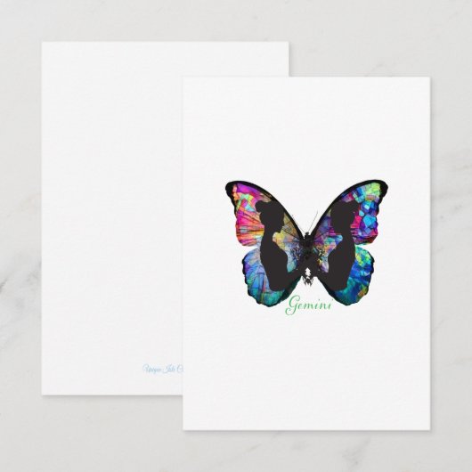 GEMINI - Butterfly and Twins - Hartelijk dank Bedankkaart (Voorkant / Achterkant)
