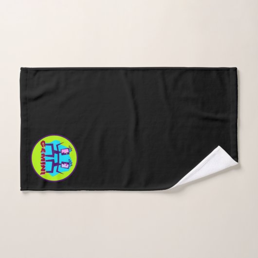 Gemini Cartoon Zodiac Astrology design Bad Handdoek (Handdoek)