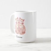 Gemini Celestial Zodiac Mok - Tweelingkatten Kunst (Voorkant links)
