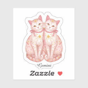 Gemini Celestial Zodiak Sticker - Tweelingkatten K