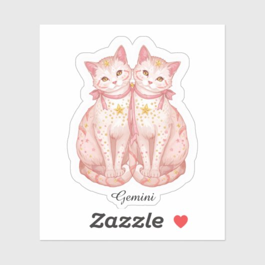 Gemini Celestial Zodiak Sticker - Tweelingkatten K (Vel)