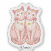 Gemini Celestial Zodiak Sticker - Tweelingkatten K (Voorkant)