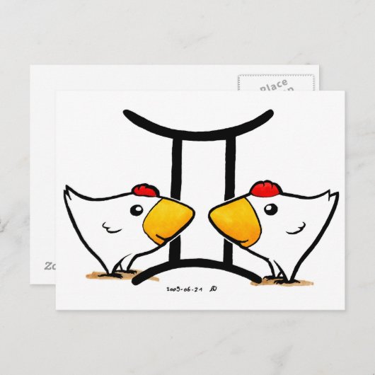 Gemini Chickens Briefkaart (Voorkant / Achterkant)