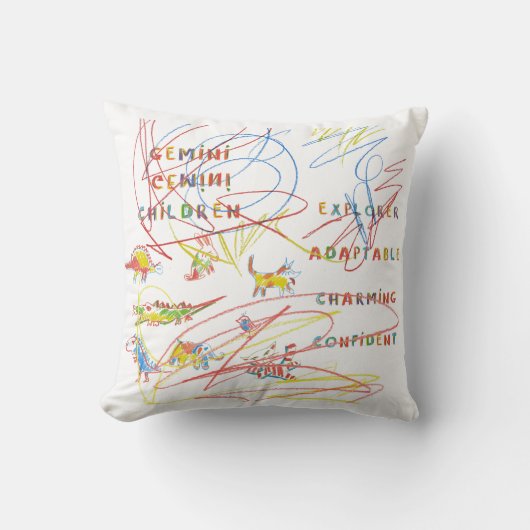 Gemini Child Astrology Zodiac Pillow Kussen (Voorkant)