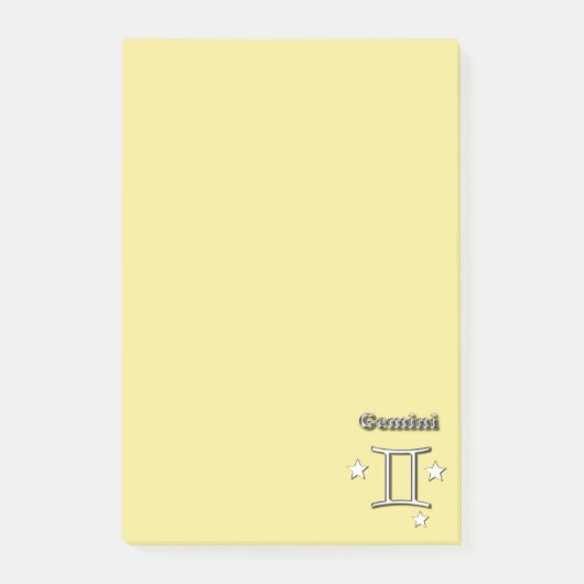 Gemini-chroomsymbool Post-it® Notes (Voorkant)