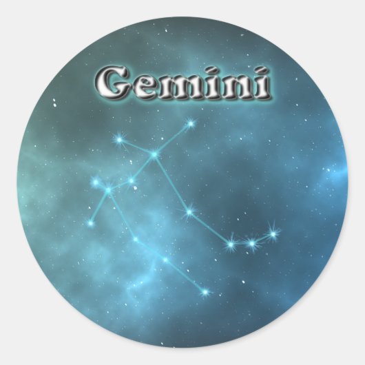 Gemini-constellatie Ronde Sticker (Voorkant)