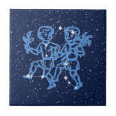 Gemini Constellation and Sun Sign with Stars Tile Tegeltje (Voorkant)