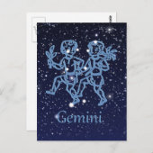 Gemini Constellation and Zodiac Sign with Stars Briefkaart (Voorkant / Achterkant)