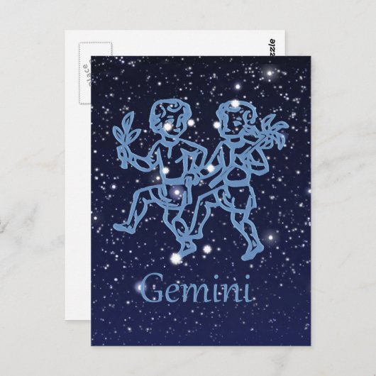 Gemini Constellation and Zodiac Sign with Stars Briefkaart (Voorkant / Achterkant)