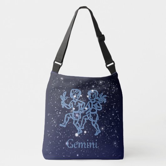 Gemini Constellation and Zodiac Sign with Stars Crossbody Tas (Voorkant)