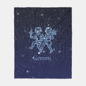 Gemini Constellation and Zodiac Sign with Stars Fleece Deken (Voorkant)