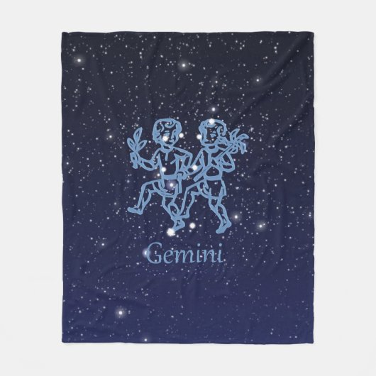 Gemini Constellation and Zodiac Sign with Stars Fleece Deken (Voorkant)