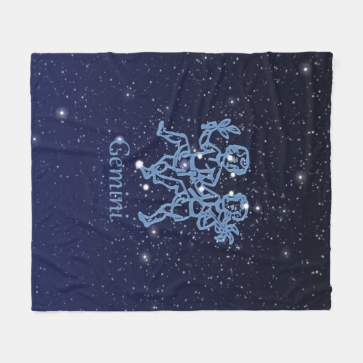 Gemini Constellation and Zodiac Sign with Stars Fleece Deken (Voorkant (Horizontaal))