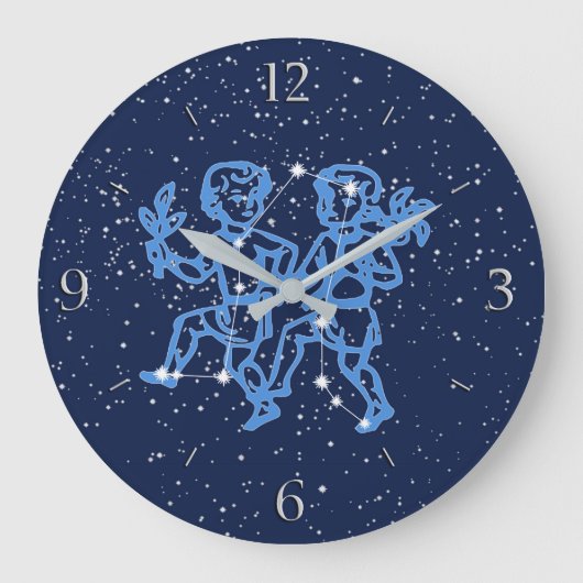 Gemini Constellation and Zodiac Sign with Stars Grote Klok (Voorkant)