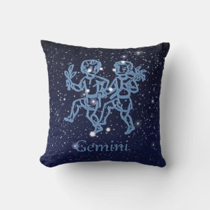 Gemini Constellation and Zodiac Sign with Stars Kussen