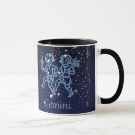 Gemini Constellation and Zodiac Sign with Stars Mok
