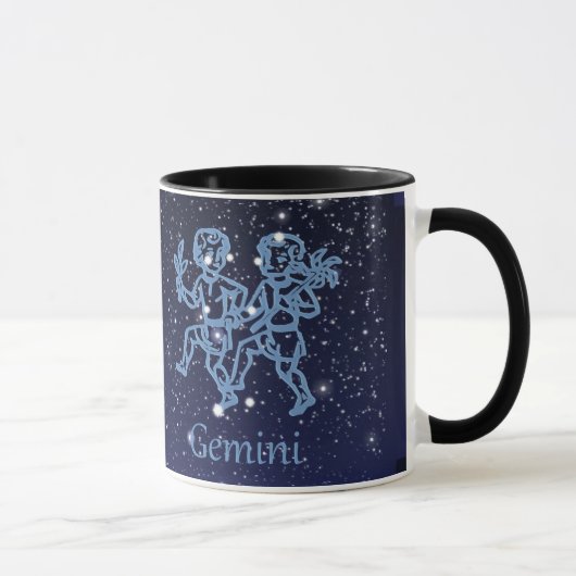Gemini Constellation and Zodiac Sign with Stars Mok (Rechts)