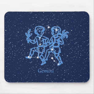Gemini Constellation and Zodiac Sign with Stars Muismat