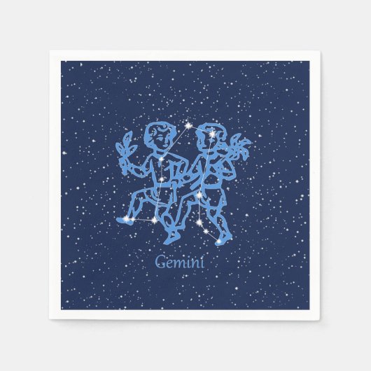 Gemini Constellation and Zodiac Sign with Stars Servet (Voorkant)