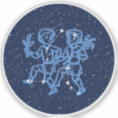Gemini Constellation and Zodiac Sign with Stars Sticker (Voorkant)
