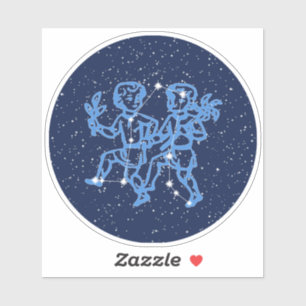 Gemini Constellation and Zodiac Sign with Stars Sticker