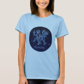 Gemini Constellation and Zodiac Sign with Stars T-shirt (Voorkant)