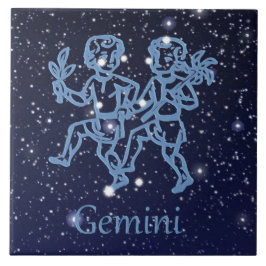 Gemini Constellation and Zodiac Sign with Stars Tegeltje