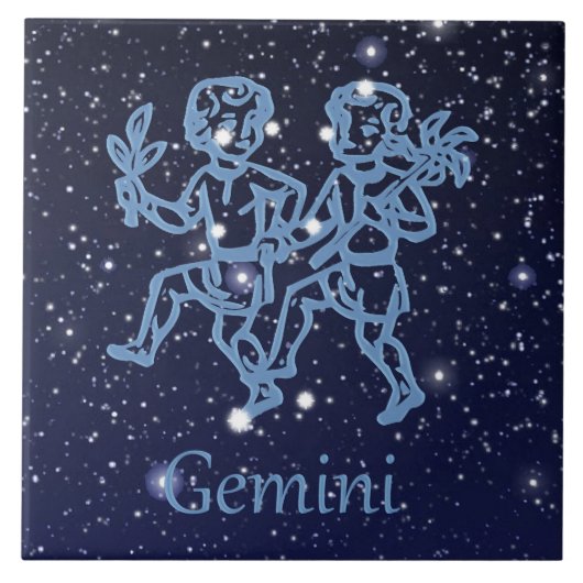 Gemini Constellation and Zodiac Sign with Stars Tegeltje (Voorkant)