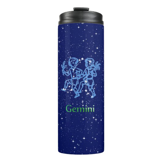 Gemini Constellation and Zodiac Sign with Stars Thermosbeker (Voorkant)