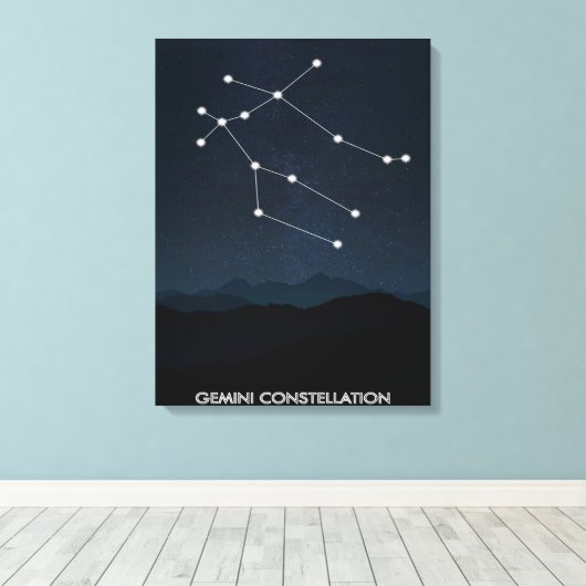 Gemini Constellation Canvas | Decoratie van de kam (Insitu (Houten vloer))