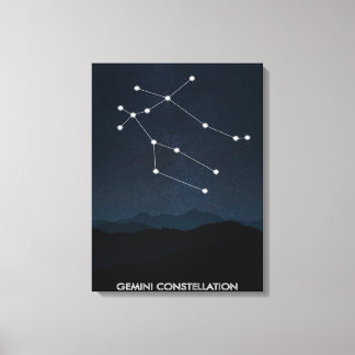 Gemini Constellation Canvas | Decoratie van de kam