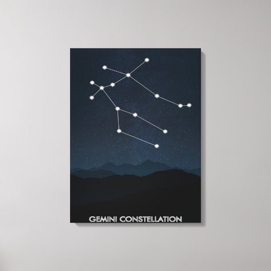 Gemini Constellation Canvas | Decoratie van de kam (Voorkant)