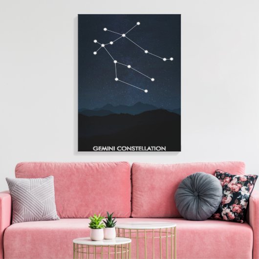 Gemini Constellation Canvas | Decoratie van de kam (Insitu (Woonkamer))
