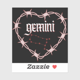 Gemini Constellation Gothic Barbed Wire Design Sticker