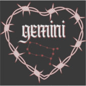 Gemini Constellation Gothic Barbed Wire Design Sticker (Voorkant)