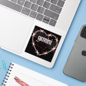 Gemini Constellation Gothic Barbed Wire Design Sticker (Laptop met iPhone)