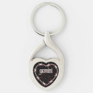 Gemini Constellation Gothic Esthetische prikkeldra Sleutelhanger