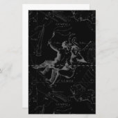 Gemini Constellation Map Engraving by Hevelius Briefpapier (Voorkant / Achterkant)