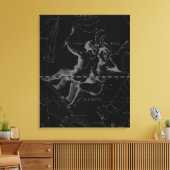 Gemini Constellation Map Engraving by Hevelius Canvas Afdruk (Insitu (Woonkamer))