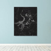 Gemini Constellation Map Engraving by Hevelius Canvas Afdruk (Insitu (Houten vloer))