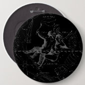 Gemini Constellation Map Engraving by Hevelius Ronde Button 6,0 Cm (Voorkant /achterkant)