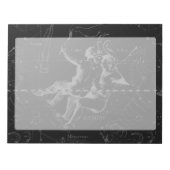 Gemini Constellation Map Hevelius 1690 op Black Notitieblok (Voorkant)