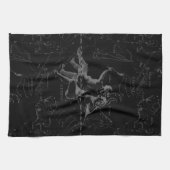 Gemini Constellation Map Hevelius 1690 op Black Theedoek (Horizontaal)