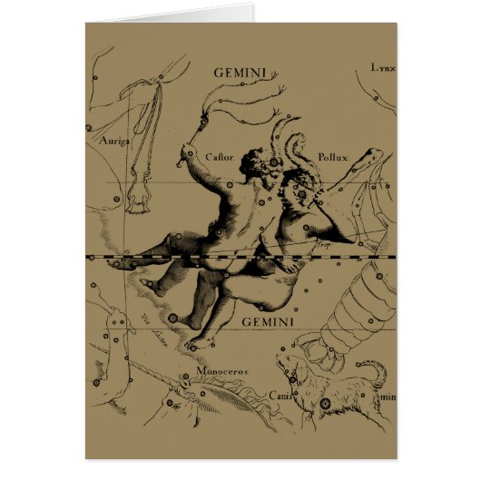 Gemini Constellation Map Hevelius circa 1690 (Voorkant)