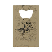 Gemini Constellation Map Hevelius circa 1690 Creditkaart Flessenopener (Voorkant)